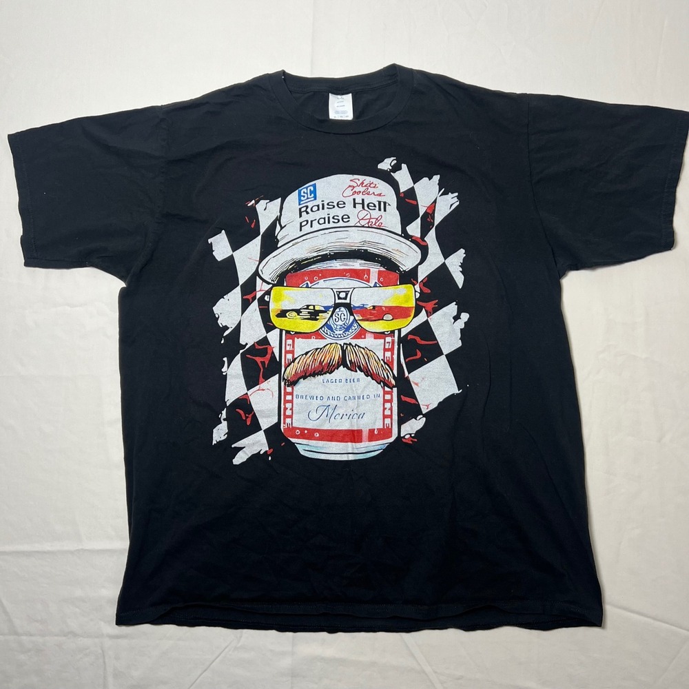 Shitco Raise Hell Praise Dale Graphic T-Shirt Mens XL Black Merica Racing Tee